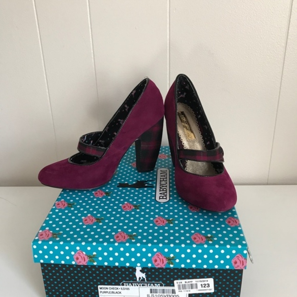 Modcloth Babycham plaid Mary Jane heels